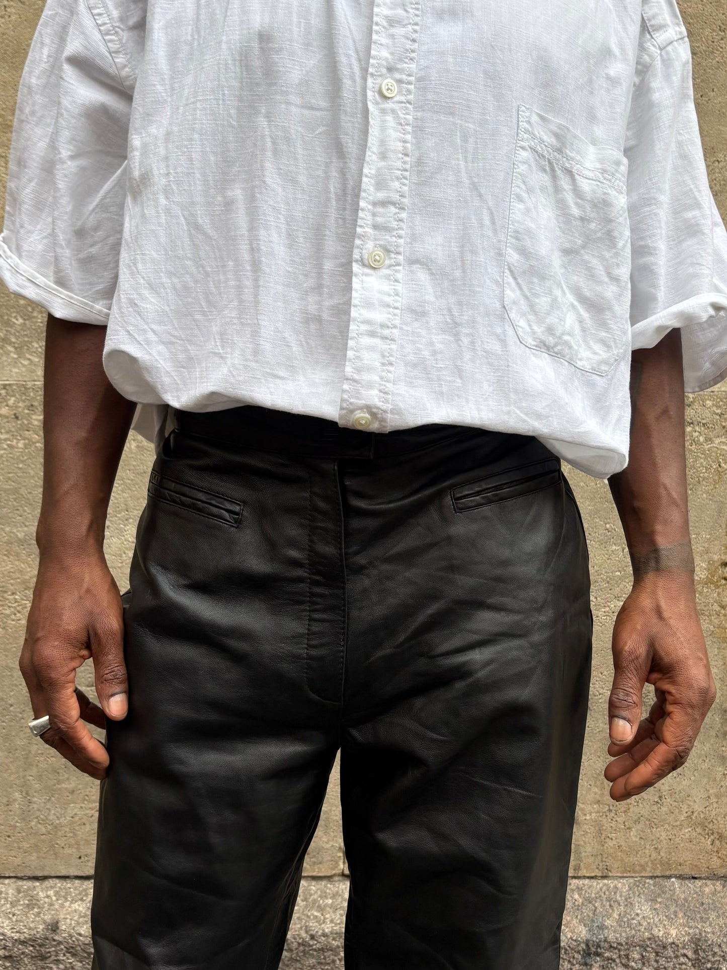 BLACK LEATHER PANT