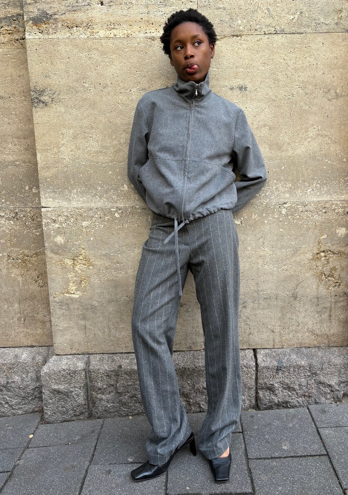 PINSTRIPE GREY DRESSPANT