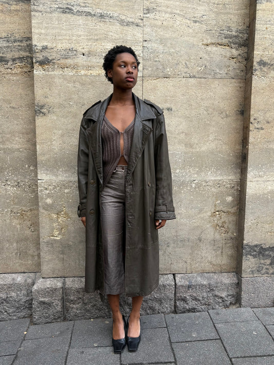 LEATHER TRENCHCOAT